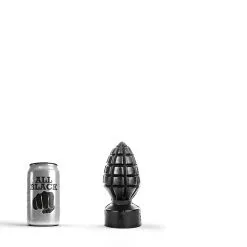 All Black - Handgranaat Buttplug 15 X 6 Cm - Zwart