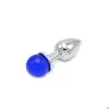 Kiotos Steel Aluminium Buttplug Met Glinsterende Ronde Siersteen - Blauw -Masturbators winkel Aluminium Buttplug met Glinsterende Ronde Siersteen blauw