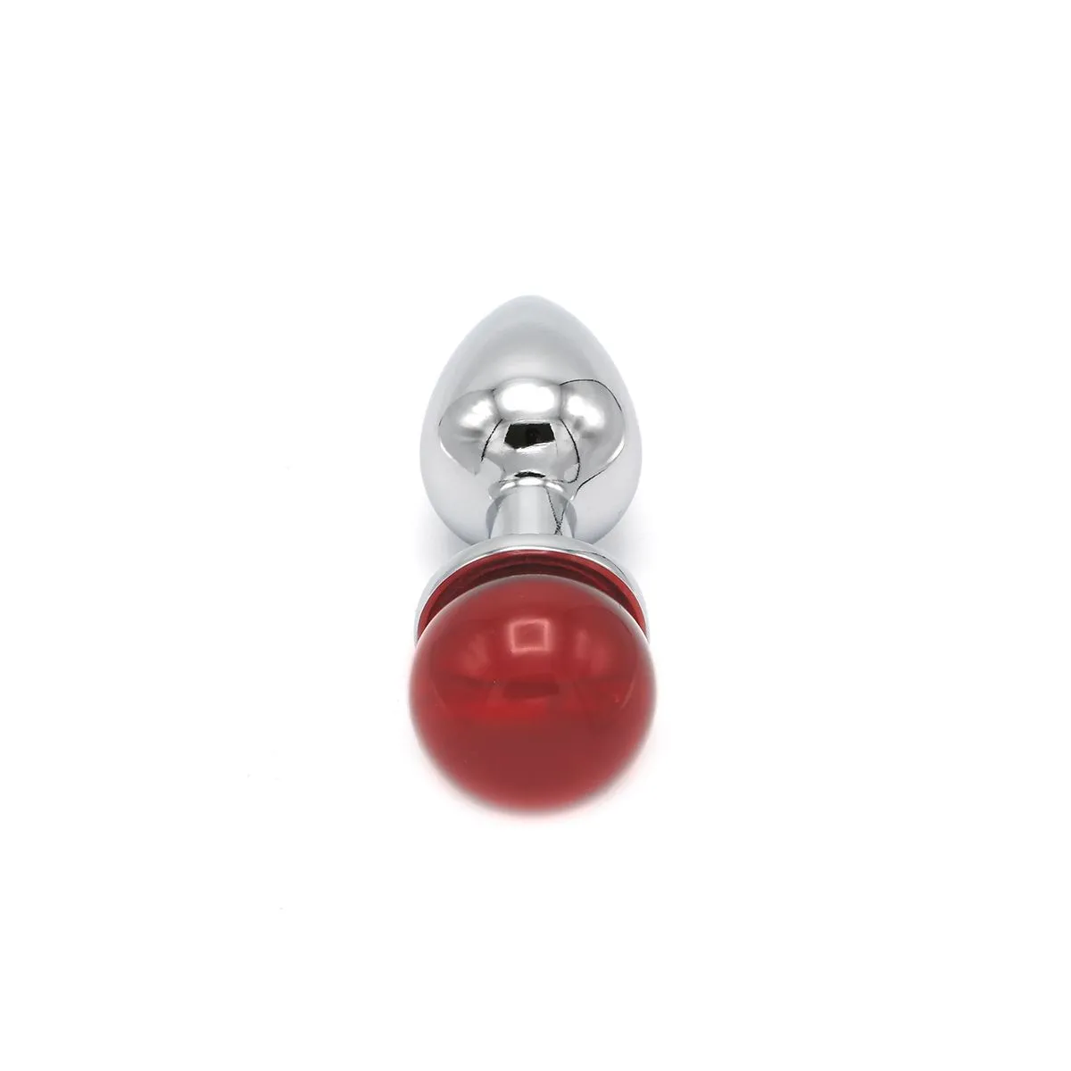 Kiotos Steel Aluminium Buttplug Met Glinsterende Ronde Siersteen - Rood 4 Kiotos Steel Aluminium Buttplug Met Glinsterende Ronde Siersteen - Rood - Afbeelding 2