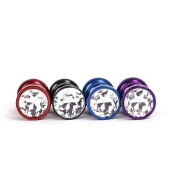 Kiotos Aluminum Geribbelde Buttplug Met Kristal - Rood -Masturbators winkel Aluminum Geribbelde Buttplug met kristal rood 3