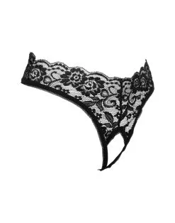 Amorable - G String - Open Kruis - One Size - Zwart - Burlesque Slipje Met Kanten Ruche -Masturbators winkel Amorable G String Open Kruis One Size Zwart Burlesque Slipje Met Kanten Ruche 5