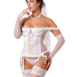 Amorable By Rimba - Bruidscorset Set 7-delig Inclusief Kousen , String En Sluier