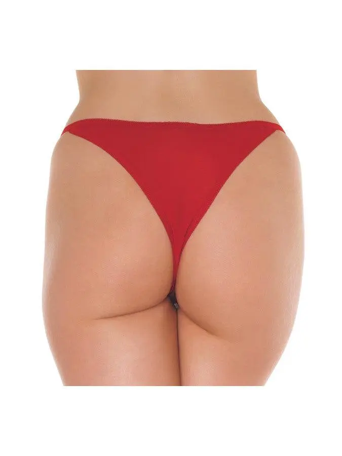 Amorable By Rimba - Erotische String - Luxe Kanten Vlinder Slip Met Open Kruis - Rood - One Size 4 Amorable By Rimba - Erotische String - Luxe Kanten Vlinder Slip Met Open Kruis - Rood - One Size - Afbeelding 2