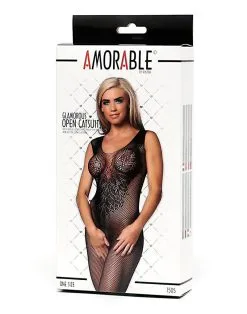 Amorable By Rimba - Visnet Catsuit Met Fantasie Motief - Zwart -Masturbators winkel Amorable by Rimba Visnet Catsuit Met Fantasie motief Zwart 4