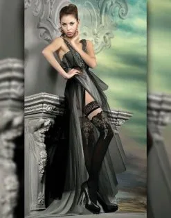 Ballerina - Fantasy Hold Ups Devoted Nude Kousen (20 Denier) - Zwart/Nude -Masturbators winkel Ballerina Fantasy Hold Ups Devoted Nude Kousen 20 denier ZwartNude 5