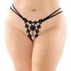 Bottoms Up Aster Parel String Met Open Kruisje Zwart - PLUS SIZE/GROTE MATEN -Masturbators winkel Bottoms Up Aster Parel String Met Open Kruisje Zwart PLUS SIZEGROTE MATEN