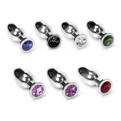 Kiotos Steel Buttplug RVS Met Transparant Kristal - Small -Masturbators winkel Buttplug RVS met transparant kristal small 3