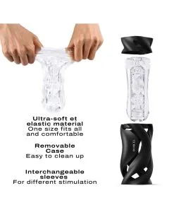 Dorcel - Masturbator Met Sleeve Deep Blow - Wit -Masturbators winkel Dorcel Masturbator met Sleeve DEEP BLOW wit 6