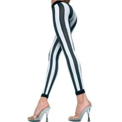 MUSIC LEGS Gestreepte Leggings - Zwart/Wit