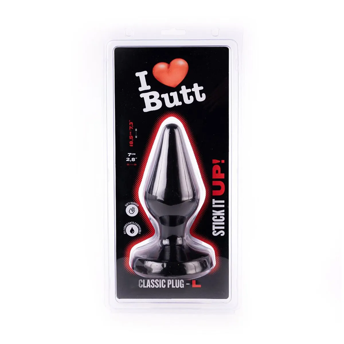 I Love Butt I ♥ Butt - Klassieke Buttplug - L - Zwart 7 I Love Butt I ♥ Butt - Klassieke Buttplug - L - Zwart - Afbeelding 5