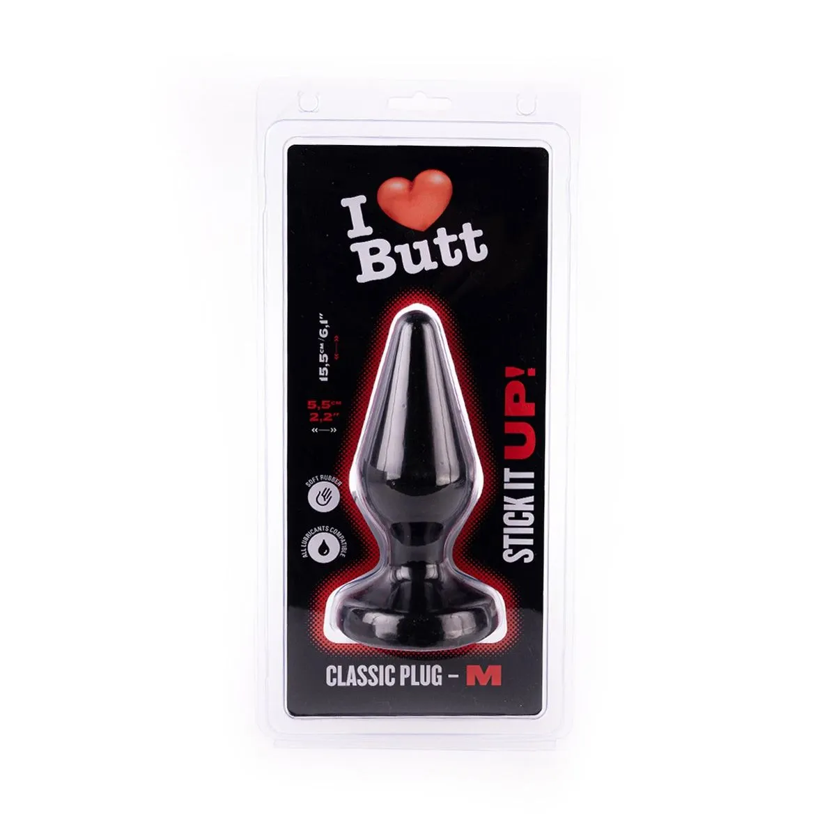 I Love Butt I ♥ Butt - Klassieke Buttplug - M - Zwart 7 I Love Butt I ♥ Butt - Klassieke Buttplug - M - Zwart - Afbeelding 5