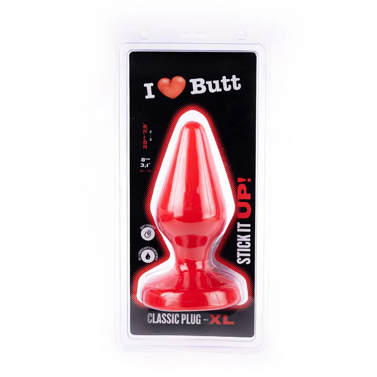 I Love Butt I ♥ Butt - Klassieke Buttplug - XL - Rood 7 I Love Butt I ♥ Butt - Klassieke Buttplug - XL - Rood - Afbeelding 5