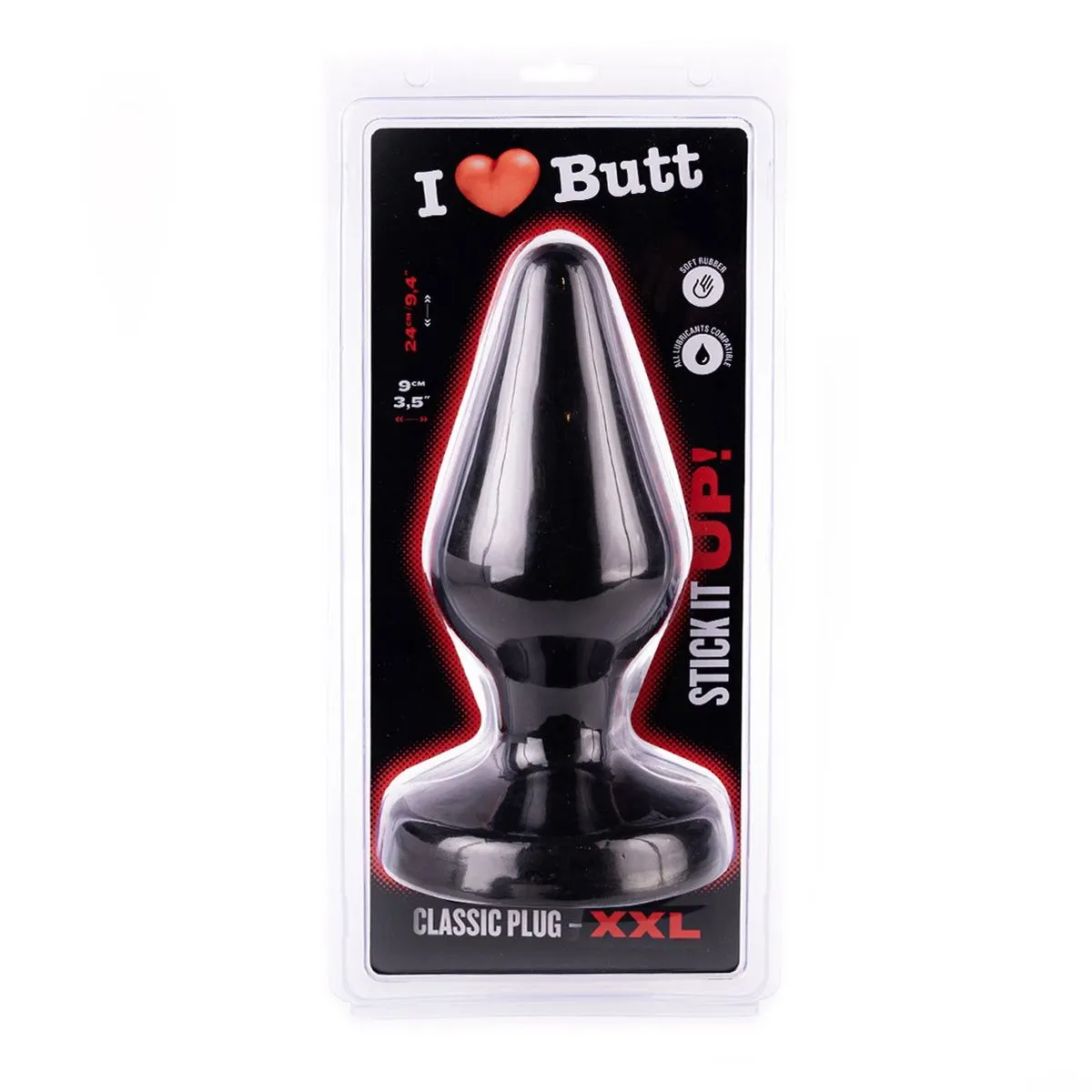 I Love Butt I ♥ Butt - Klassieke Buttplug - XXL - Zwart 7 I Love Butt I ♥ Butt - Klassieke Buttplug - XXL - Zwart - Afbeelding 5