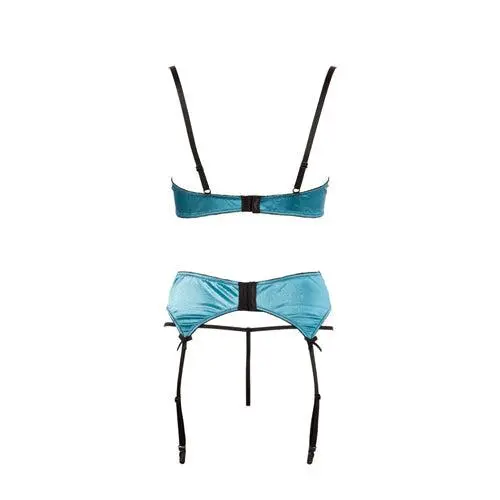 Cottelli Collection Jade BH-set Met Open Cups - Groen/Zwart 4 Cottelli Collection Jade BH-set Met Open Cups - Groen/Zwart - Afbeelding 2