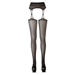 Cottelli Collection Jarretelgordel Met NetKousen - Zwart