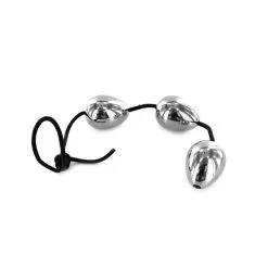 Kiotos Steel - 3 Anaal Eitjes RVS Aan Siliconen Koord