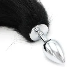 Kiotos Steel - RVS Buttplug Met Vossenstaart (Kunstbont) - Zwart - Maat S -Masturbators winkel Kiotos Steel RVS Buttplug met Vossenstaart Kunstbont zwart maat S 5