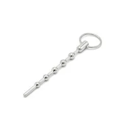 Kiotos Steel - Solid Spaced Beads Penis Stick - Penisplug Met Bolletjes En Trekring