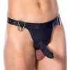 Rimba Bondage Play Kuisheidsgordel Heren Met Penis Slurf En 2 Hangsloten - Zwart