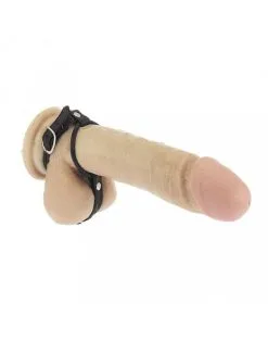 Rimba Bondage Play Lederen Penismanchet Met Rubber Cockring