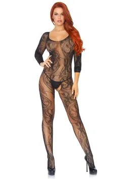 Leg Avenue - Naadloze Catsuit Met Open Kruisje