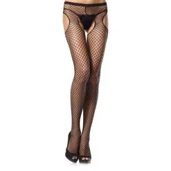 Leg Avenue - Net Jarretelpanty - Zwart