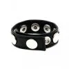 Rimba Bondage Play Leren Cockring/penis Strap Versierd Met Metalen Studs - Verstelbaar