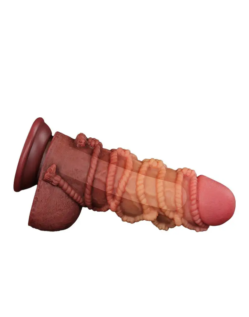 LoveToy - XXL Extreme Dildo Met Touw Motief - Lengte 24,5 Cm - Bruin/Lichte Huidskleur 12 LoveToy - XXL Extreme Dildo Met Touw Motief - Lengte 24,5 Cm - Bruin/Lichte Huidskleur - Afbeelding 10