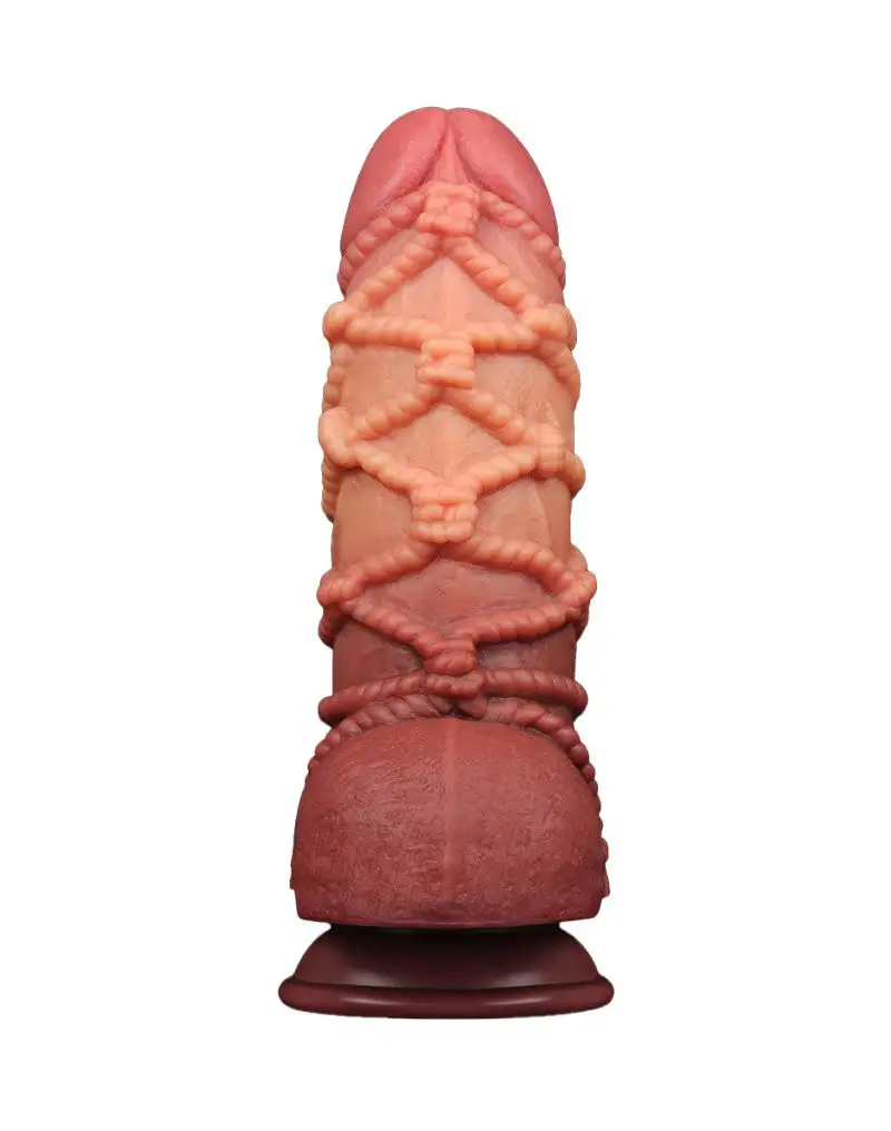 LoveToy - XXL Extreme Dildo Met Touw Motief - Lengte 24,5 Cm - Bruin/Lichte Huidskleur 13 LoveToy - XXL Extreme Dildo Met Touw Motief - Lengte 24,5 Cm - Bruin/Lichte Huidskleur - Afbeelding 11
