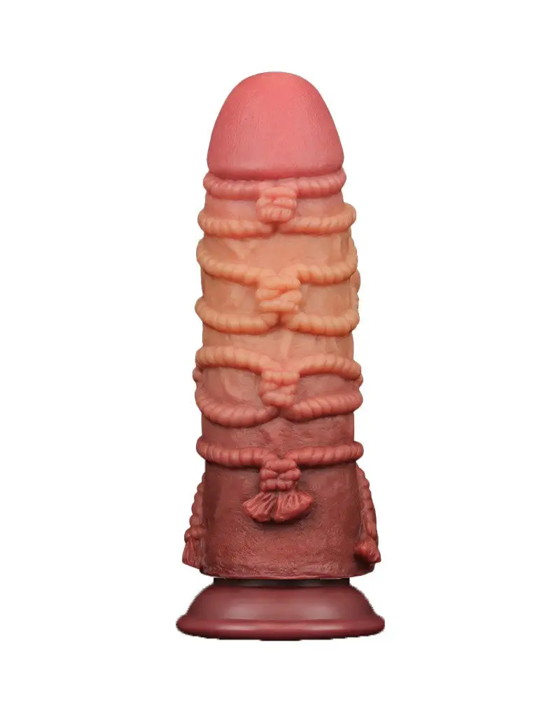 LoveToy - XXL Extreme Dildo Met Touw Motief - Lengte 24,5 Cm - Bruin/Lichte Huidskleur 6 LoveToy - XXL Extreme Dildo Met Touw Motief - Lengte 24,5 Cm - Bruin/Lichte Huidskleur - Afbeelding 4
