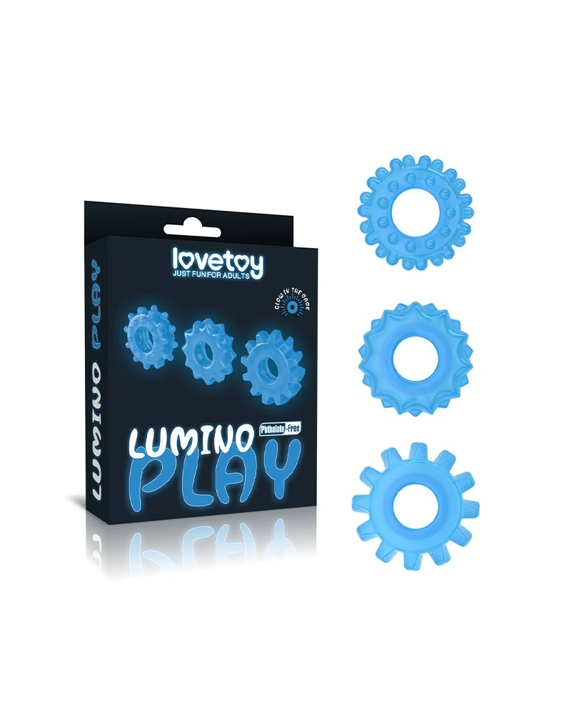 Lovetoy - Cockringen Set 3-delig Lumino Play - Glow In The Dark 5 Lovetoy - Cockringen Set 3-delig Lumino Play - Glow In The Dark - Afbeelding 3