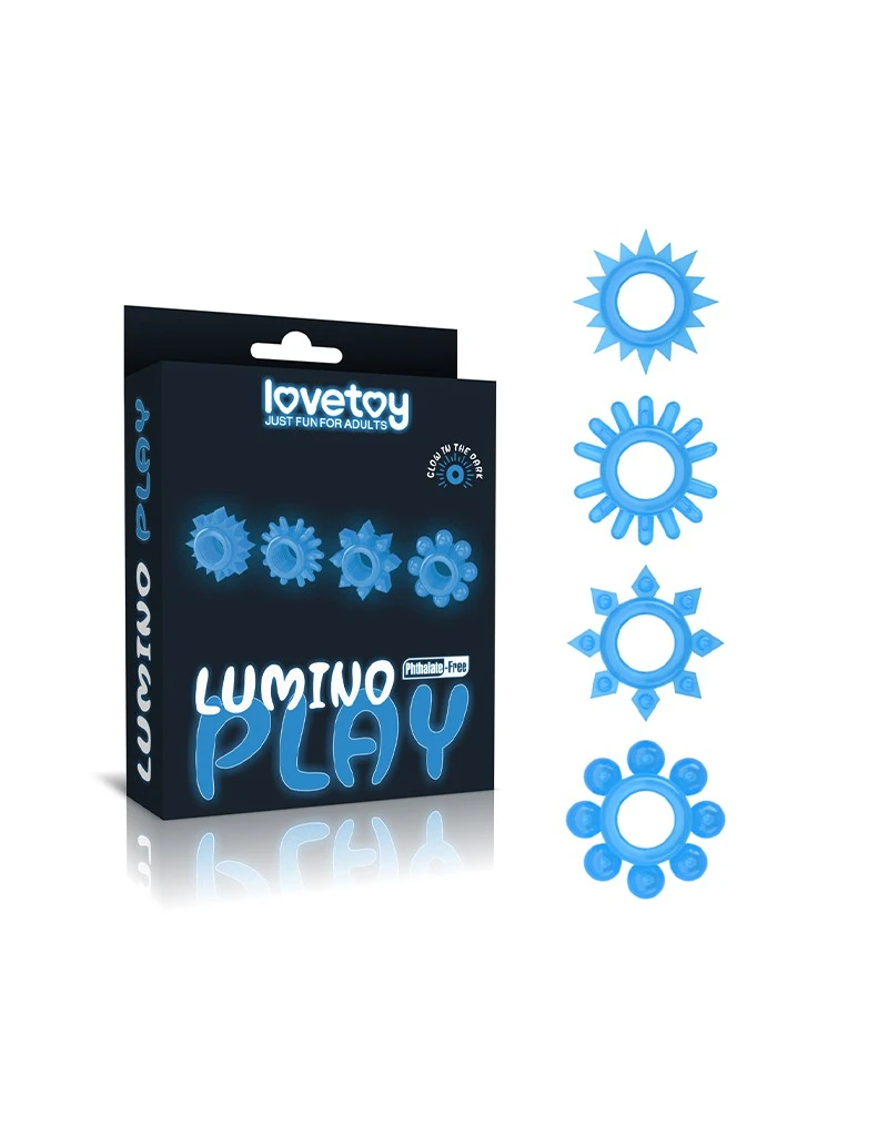 Lovetoy - Cockringen Set 4-delig Lumino Play - Glow In The Dark 5 Lovetoy - Cockringen Set 4-delig Lumino Play - Glow In The Dark - Afbeelding 3