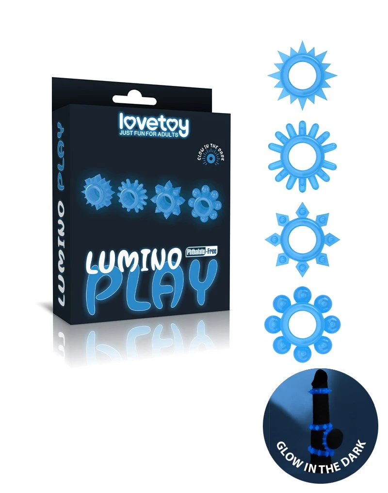 Lovetoy - Cockringen Set 4-delig Lumino Play - Glow In The Dark 3 Lovetoy - Cockringen Set 4-delig Lumino Play - Glow In The Dark