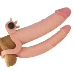 Lovetoy - Pleasure X-tender Vibrerende Dubbele Penis Sleeve 18 En 14 Cm - Lichte Huidskleur 10 Lovetoy - Pleasure X-tender Vibrerende Dubbele Penis Sleeve 18 En 14 Cm - Lichte Huidskleur -Masturbators winkel Lovetoy Pleasure X tender Vibrerende dubbele penis sleeve 18 en 14 cm lichte huidskleur 2