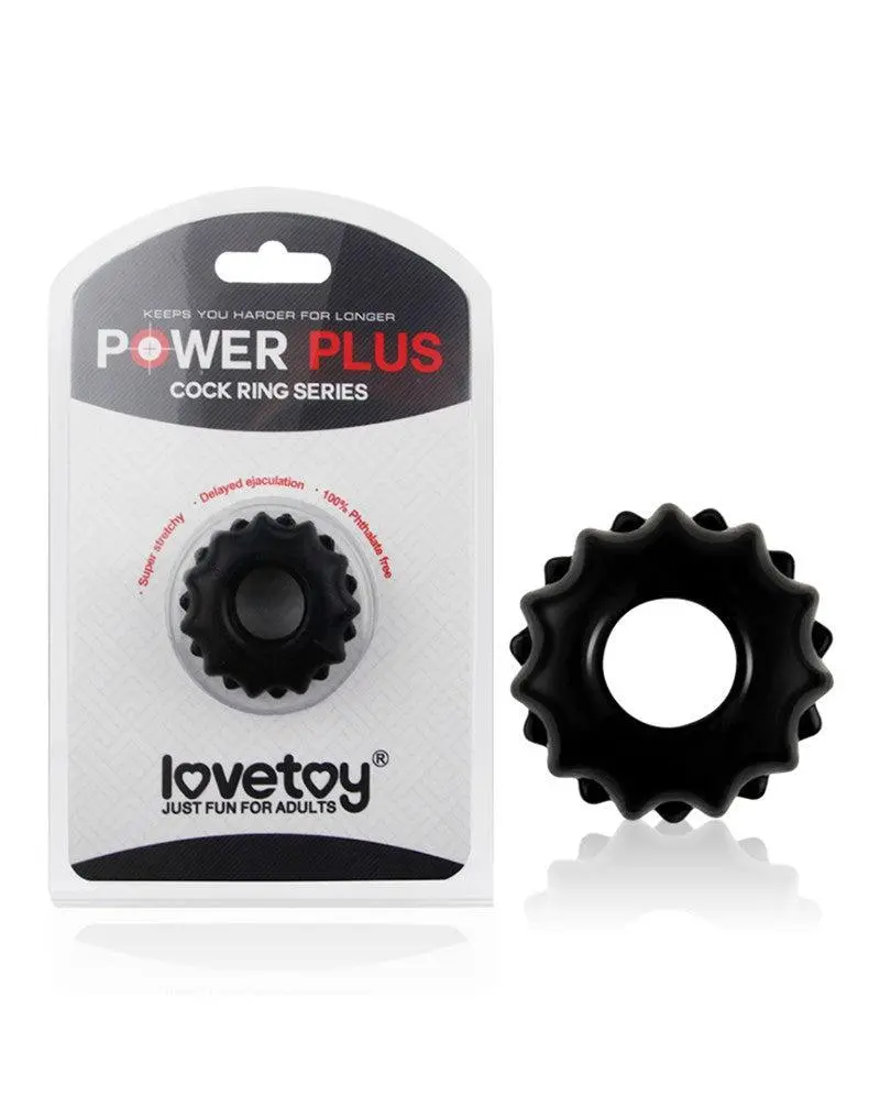 Lovetoy - Powerplus Flexibele Cockring Tandwiel - Zwart 3 Lovetoy - Powerplus Flexibele Cockring Tandwiel - Zwart