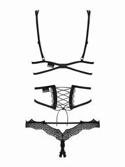 Obsessive - Bravelle 3-delige BH Set - Zwart -Masturbators winkel Obsessive Bravelle 3 delige BH Set Zwart 3