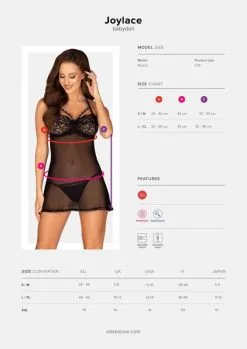 Obsessive - Joylace Transparante Babydoll - Zwart -Masturbators winkel Obsessive Joylace Transparante Babydoll zwart 3 7657b023 9b14 4477 b989 f52f11b774dc