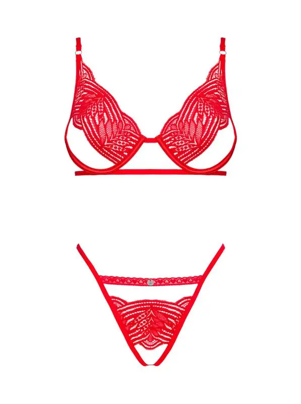 Obsessive - Mellania BH Set Met Sexy String - Rood 5 Obsessive - Mellania BH Set Met Sexy String - Rood - Afbeelding 3