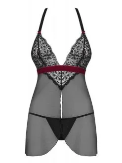 Obsessive - Rossita Babydoll Met Sexy String - Zwart 8 Obsessive - Rossita Babydoll Met Sexy String - Zwart -Masturbators winkel Obsessive Rossita Babydoll Met Sexy String zwart 3