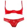 Cottelli Collection Open Cup BH Met Slipje - Rood -Masturbators winkel Open cup BH met slipje rood
