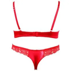 Cottelli Collection Open Cup BH Met Slipje - Rood -Masturbators winkel Open cup BH met slipje rood 2