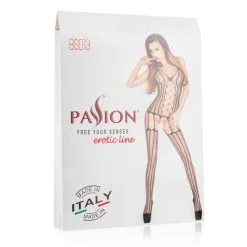 Passion - Rode Netstof Bodystocking Met Open Kruis -Masturbators winkel Passion Rode netstof bodystocking met open kruis 2