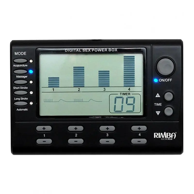 Rimba Electro Play - Electronische Erotische Stimulatie - 4 Kanaals Electro Sex Power Box Set Met LCD Display 3 Rimba Electro Play - Electronische Erotische Stimulatie - 4 Kanaals Electro Sex Power Box Set Met LCD Display