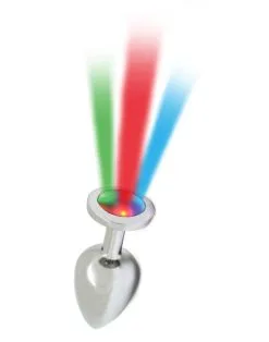 Rimba Toys - RVS Buttplug Met LED-verlichting Pisa - Zilver