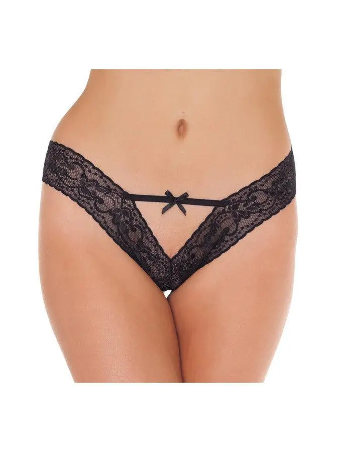 Amorable By Rimba Slipje V-shape Met Bandjes En Strikje - Zwart 3 Amorable By Rimba Slipje V-shape Met Bandjes En Strikje - Zwart