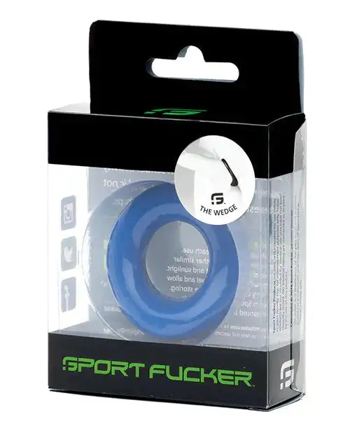 Sport Fucker - Cockring The Wedge - Blauw 4 Sport Fucker - Cockring The Wedge - Blauw - Afbeelding 2