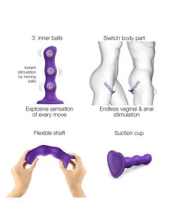 Strap-On-Me - Anaal Dildo/Buttplug Geisha Balls Met Losse Roterende Balletjes - Paars -Masturbators winkel Strap On Me Anaal DildoButtplug Geisha Balls Met Losse Roterende Balletjes Paars 5 f98b7117 f52c 4c7e adcc 437ab3a005c1