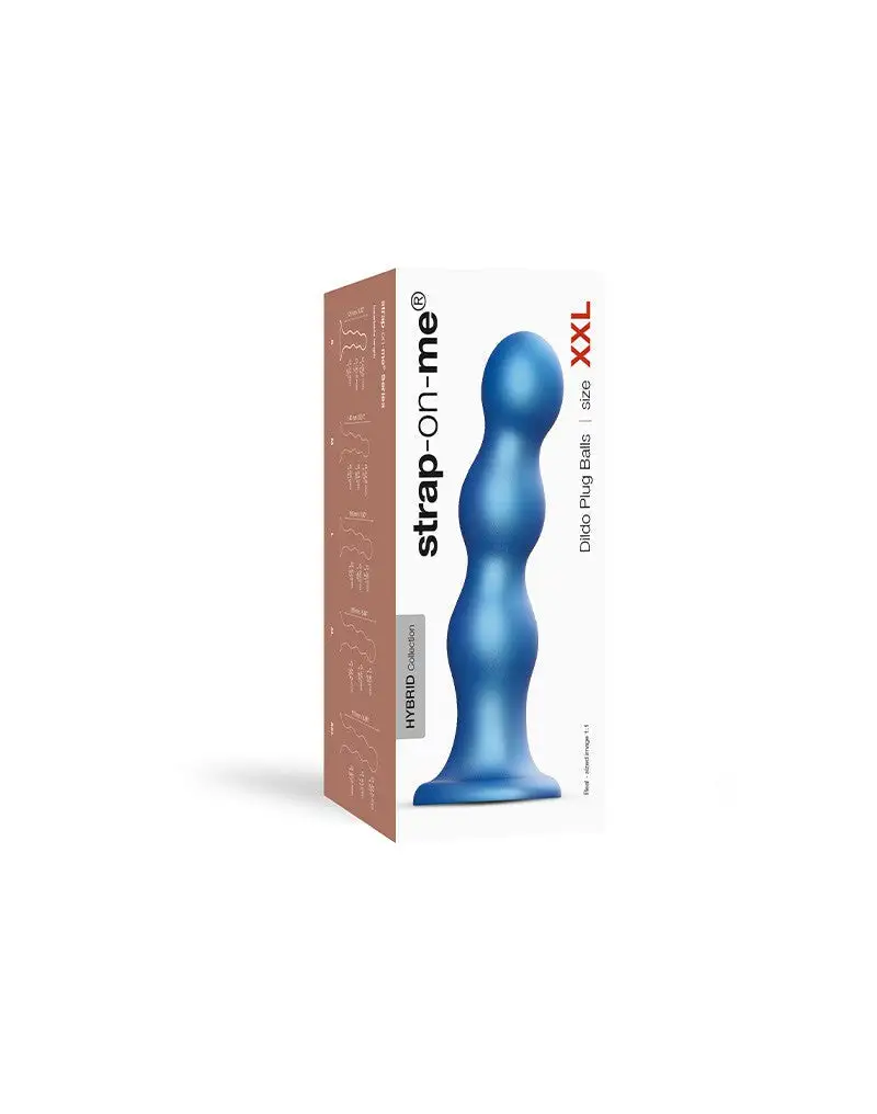 Strap-On-Me - Dildo Plug Balls - Metallic Blauw 7 Strap-On-Me - Dildo Plug Balls - Metallic Blauw - Afbeelding 5