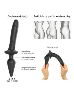 Strap-On-Me - Realistische Switch Plug-In 2-in-1 Dildo & Buttplug - Zwart 13 Strap-On-Me - Realistische Switch Plug-In 2-in-1 Dildo & Buttplug - Zwart -Masturbators winkel Strap On Me Realistische Switch Plug In 2 in 1 Dildo Buttplug zwart 5