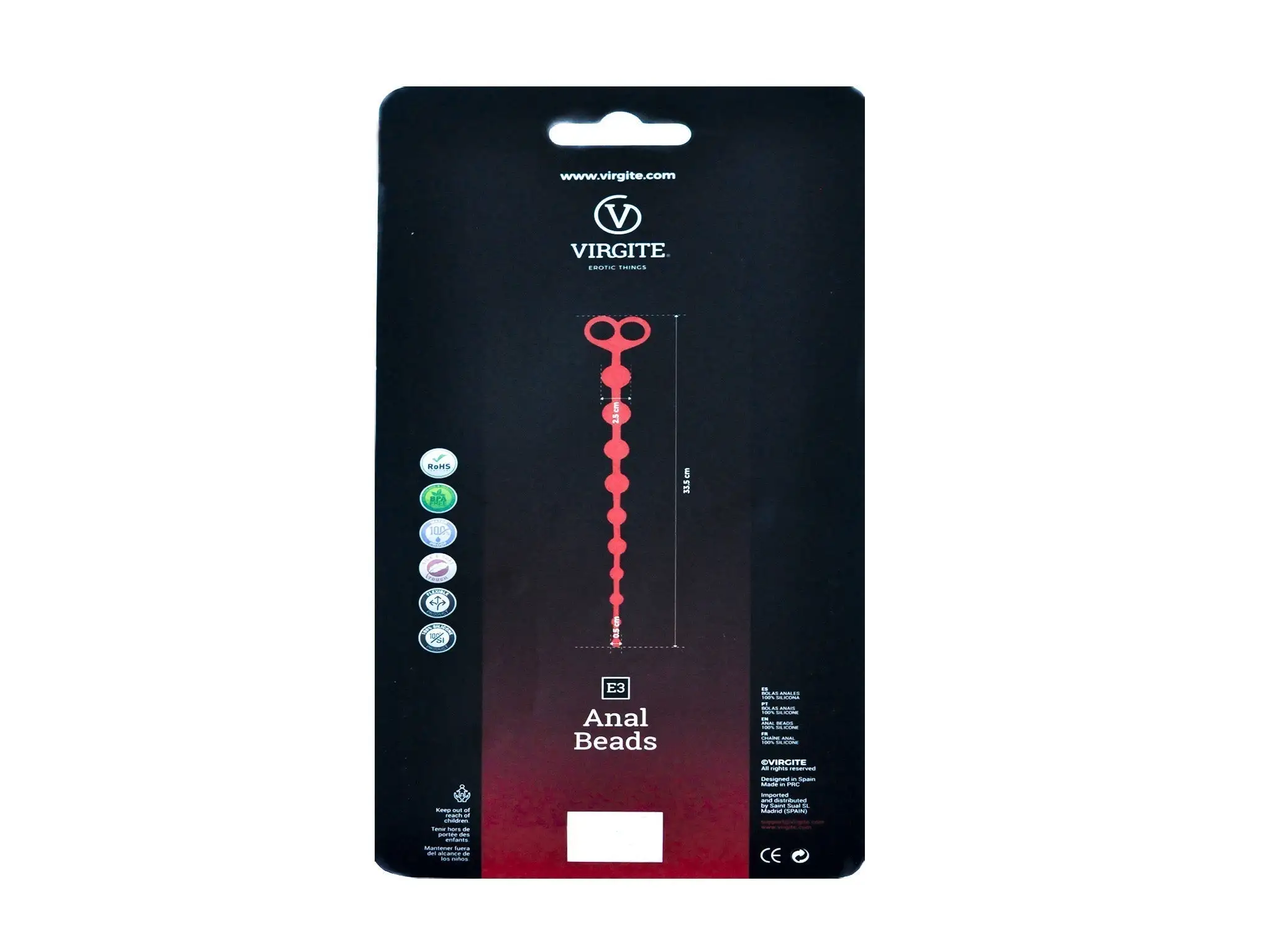 Virgite - Anaal Kralen Snoer 33.5 Cm - Zwart 5 Virgite - Anaal Kralen Snoer 33.5 Cm - Zwart - Afbeelding 3